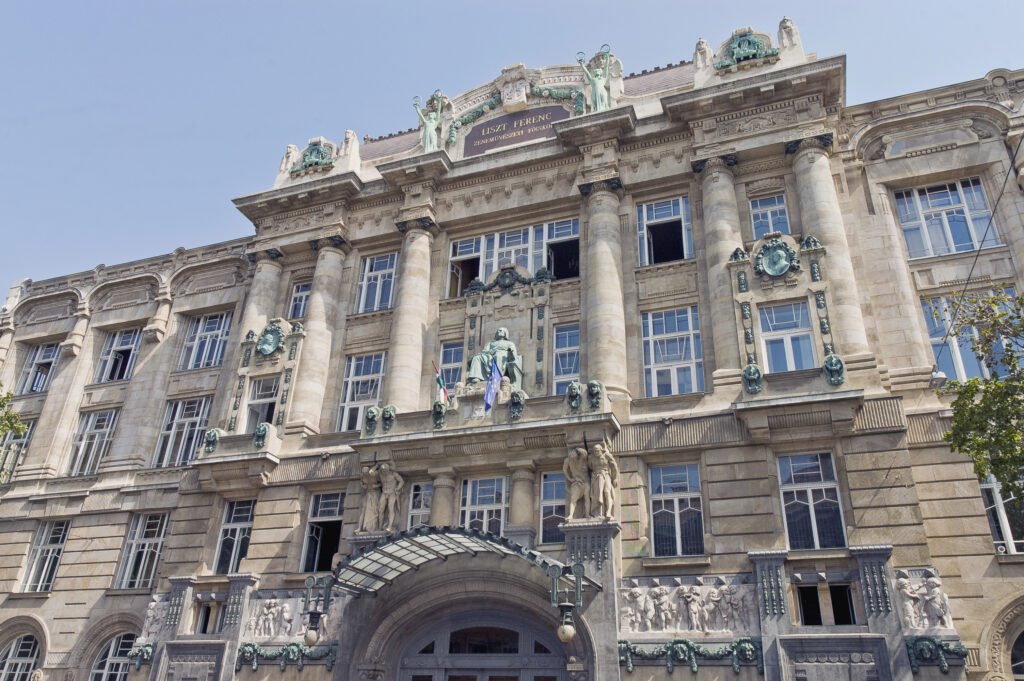 Art Nouveau facade of the Liszt Academy of Music in Budapest